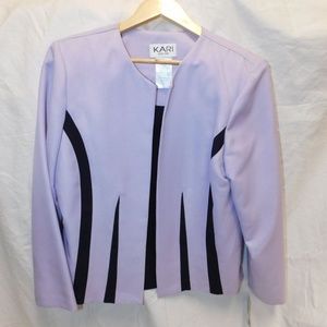 New with Tags 2pc Kari Lavendar Blazer Set with Matching Black Tank (Size 14 W)